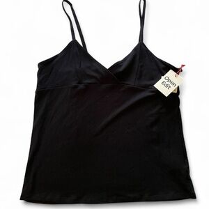 Open Edit black spaghetti‎ strap vneck tank
